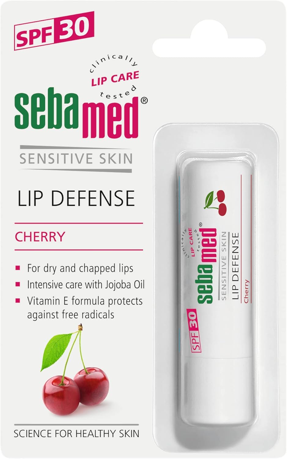Sebamed Lip Defense Cherry SPF 30 – Moisturizing Lip Balm for Dry & Chapped Lips