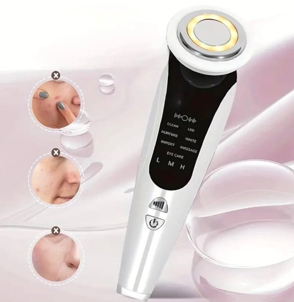 7-in-1 LED Facial Beauty Device – Skin Cleansing, Lifting & Massage Tool