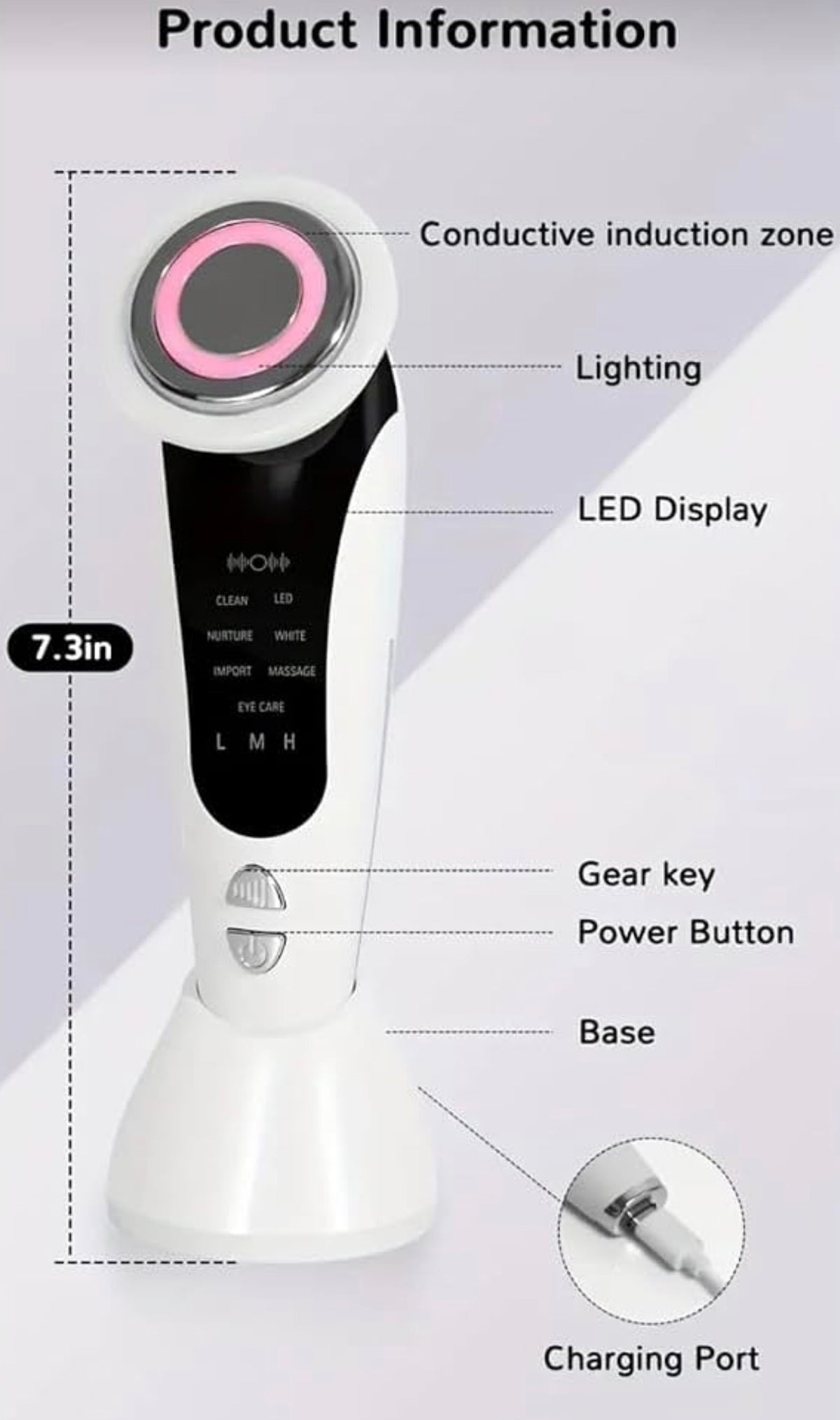 7-in-1 LED Facial Beauty Device – Skin Cleansing, Lifting & Massage Tool