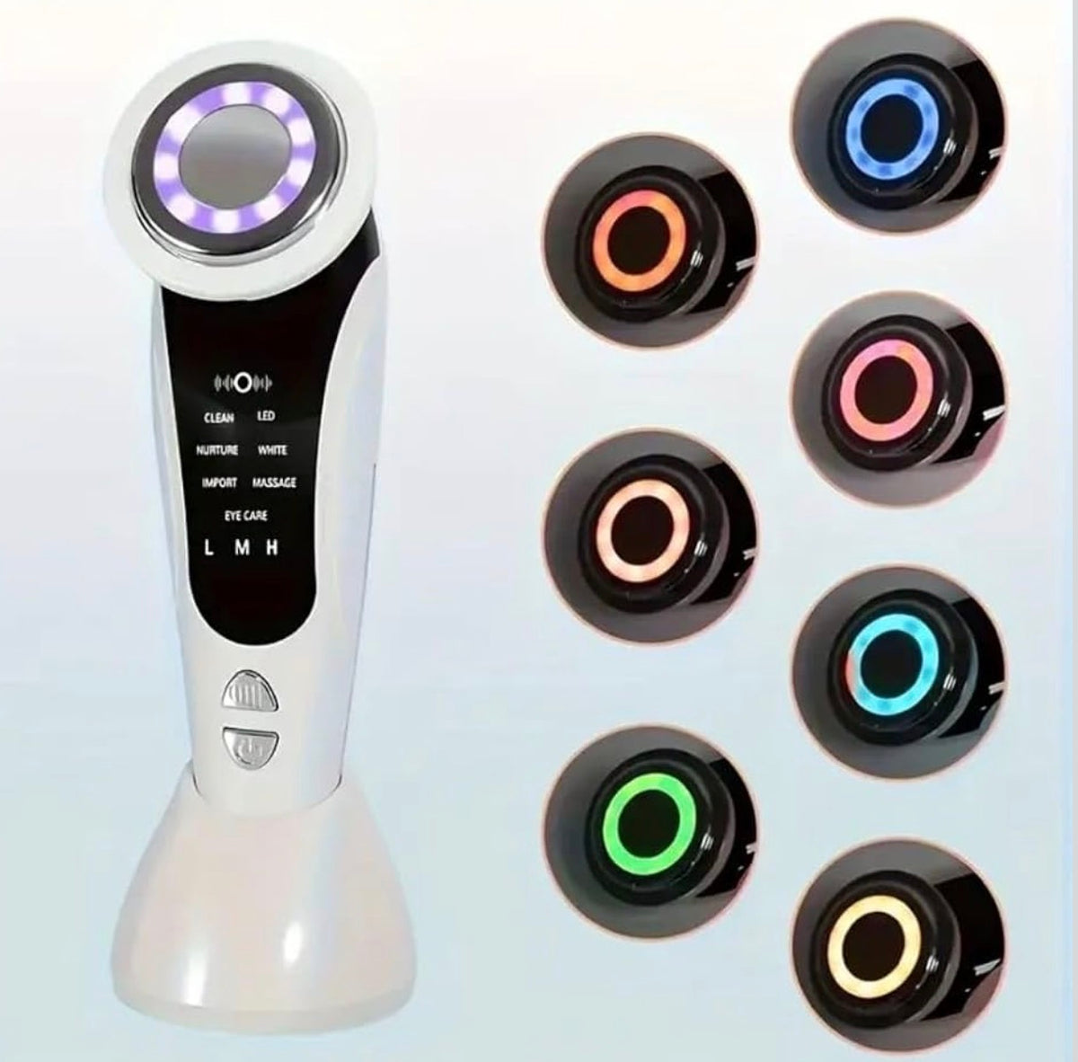 7-in-1 LED Facial Beauty Device – Skin Cleansing, Lifting & Massage Tool