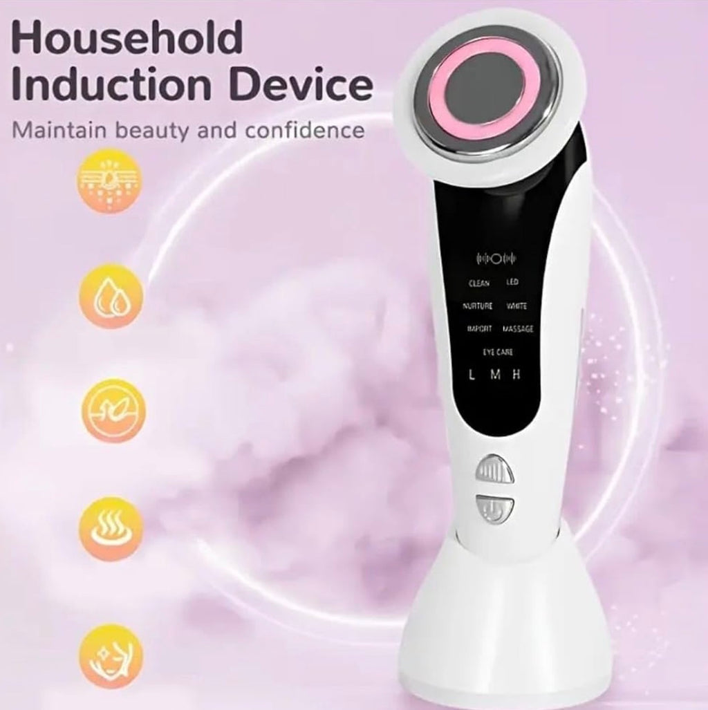 7-in-1 LED Facial Beauty Device – Skin Cleansing, Lifting & Massage Tool
