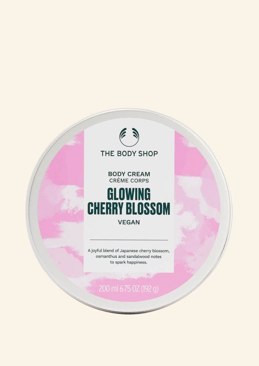 The Body Shop Glowing Cherry Blossom Body Cream 200ml – Vegan Body Moisturizer