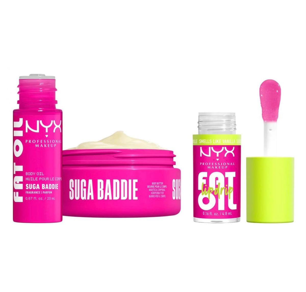 NYX Professional Makeup Fat Oil Suga Baddie Lip & Body Mini Gift Set