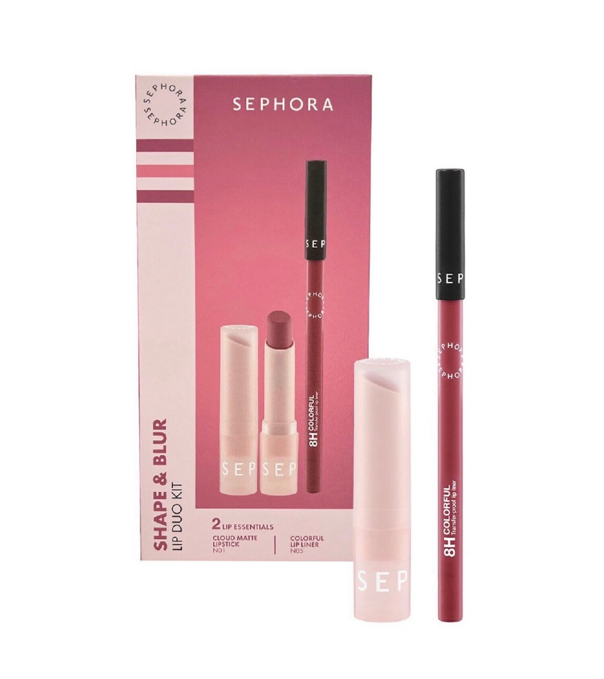 Sephora Collection Shape & Blur Lip Duo Kit – Cloud Matte Lipstick & 8H Colorful Lip Liner